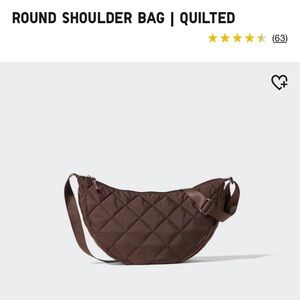 NWOT Uniqlo round shoulder bag, quilted dark brown